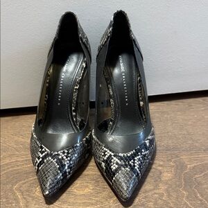 Zara Black and Gray Snakeskin Heels